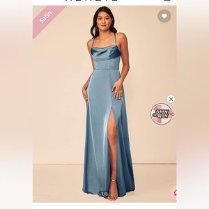 Azazie Bridesmaid Dress, Size A8, Dusty Blue